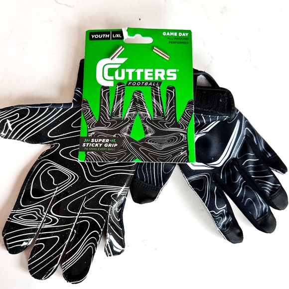 NEW Cutters Football Super Sticky Grip Game Day Receiver Gloves Size Youth L/XL - Picture 1 of 7